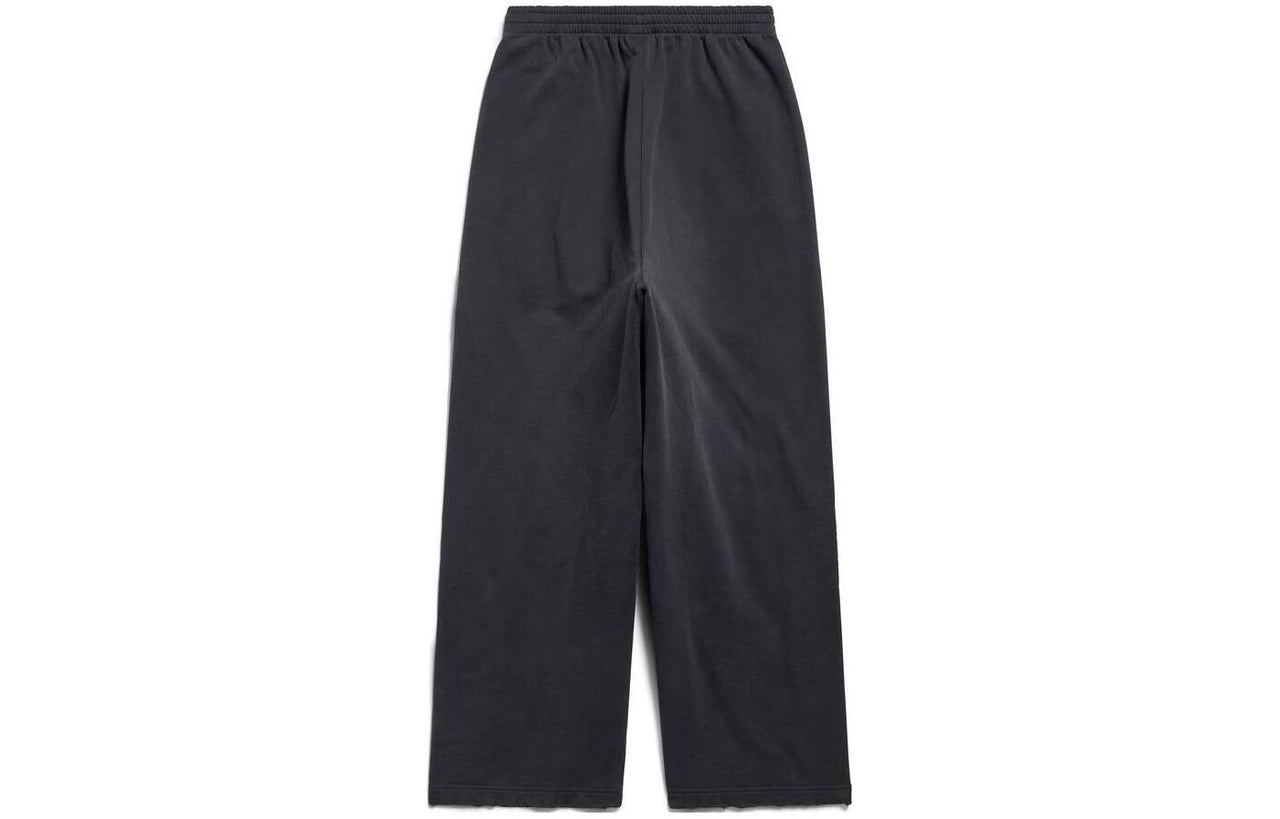 Balenciaga Stencil Type Baggy Sweatpants 'Black Grey' 771081TQVA41750