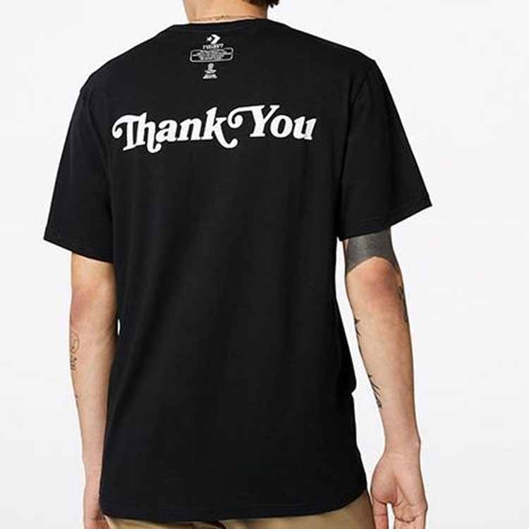 Converse Logo Alphabet Printing Short Sleeve Black 10019650-A01