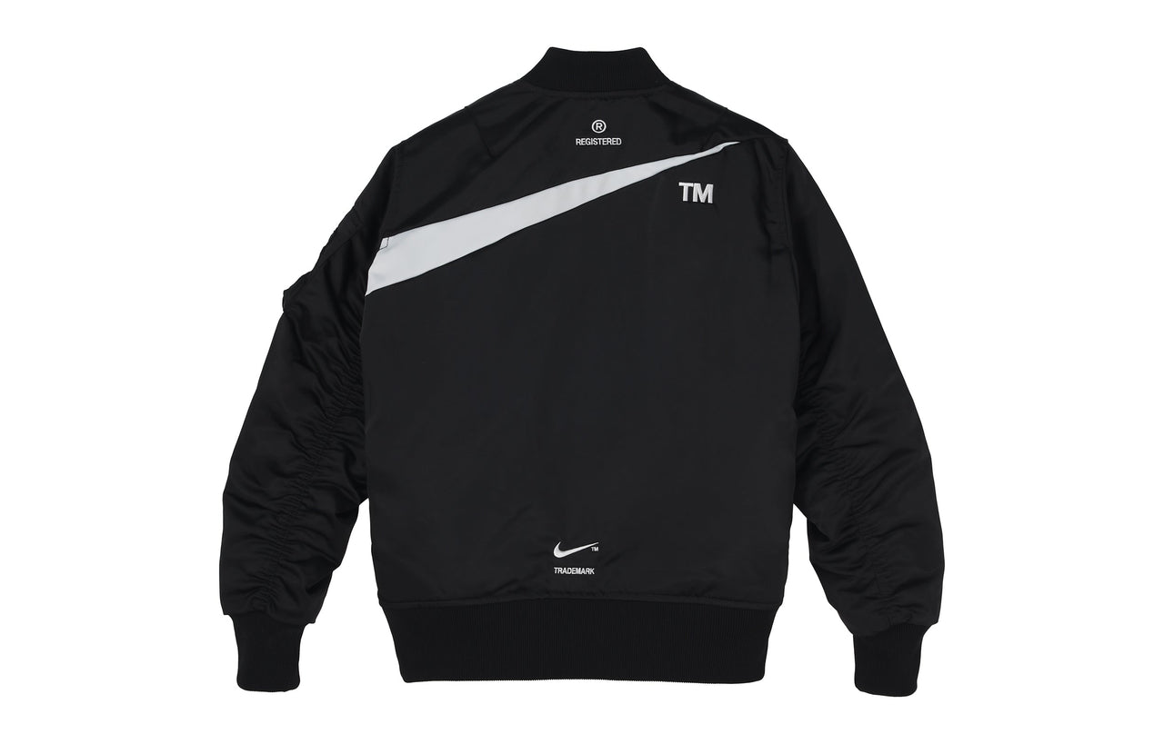 Men's Nike Sportswear Swoosh Therma-FIT Contrasting Colors Large Logo Reversible Loose Aviator Padded Jacket Black DD6056-010