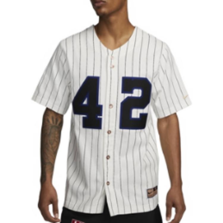 Nike Change The World 42 Baseball Jersey 'White Black' FJ2291-121