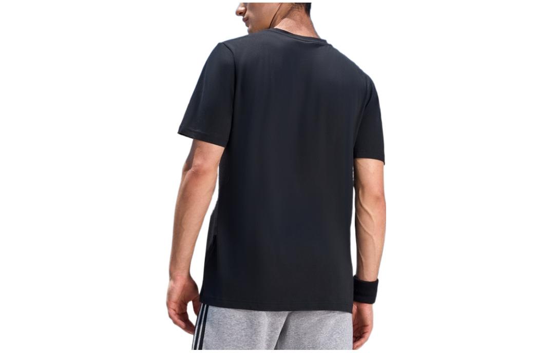 adidas Alphabet Large Logo Printing Round Neck Pullover Sports Short Sleeve Black GK9636