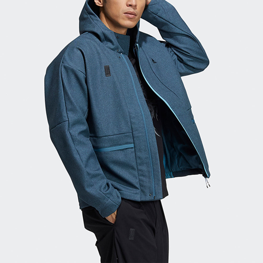 adidas Wj Wv Bond Jkt Small Logo Hooded Jacket Sky Blue H39219