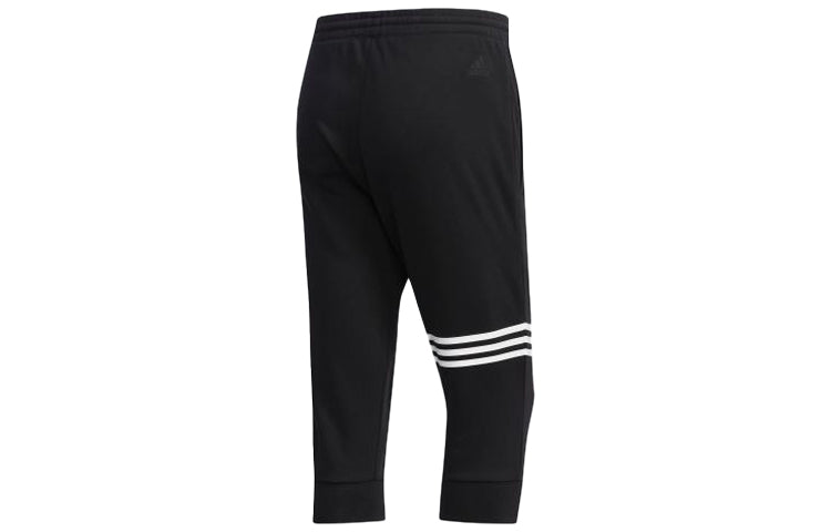 Men's adidas Ai Pnt 3 Dk Sports Running Stripe 3/ Knit Long Pants/Trousers Black DY8726