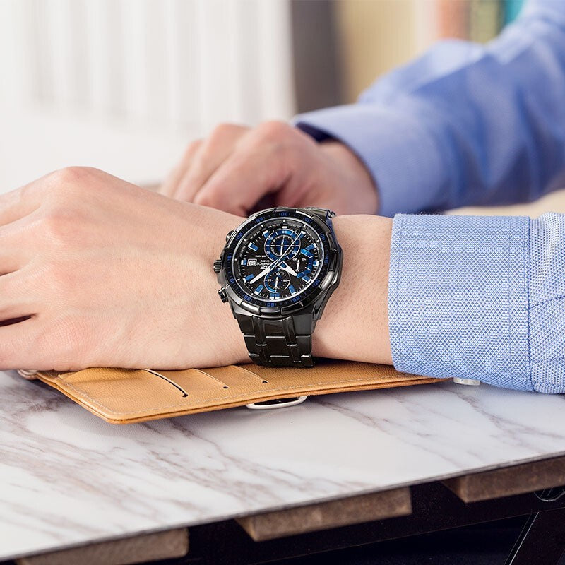 CASIO Waterproof EDIFICE Limited Edition Mens Black/Blue Analog EFR-539BK-1A2