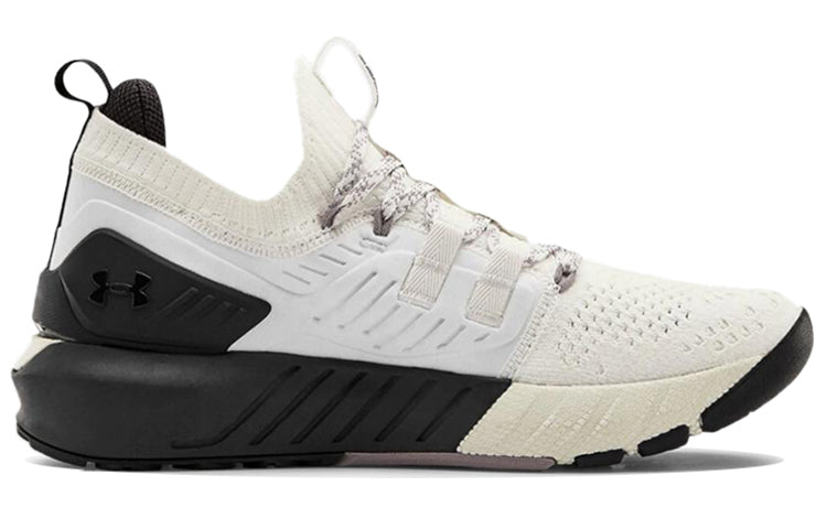 (WMNS) Under Armour Project Rock 3 Training Shoes White/Black 3023005-105