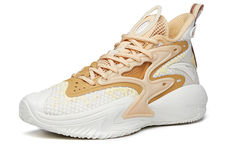 ANTA Shock The Game 5.0 Crazy Tide 3.0 High Basketball Shoes 'White Tan' 112131601S-4