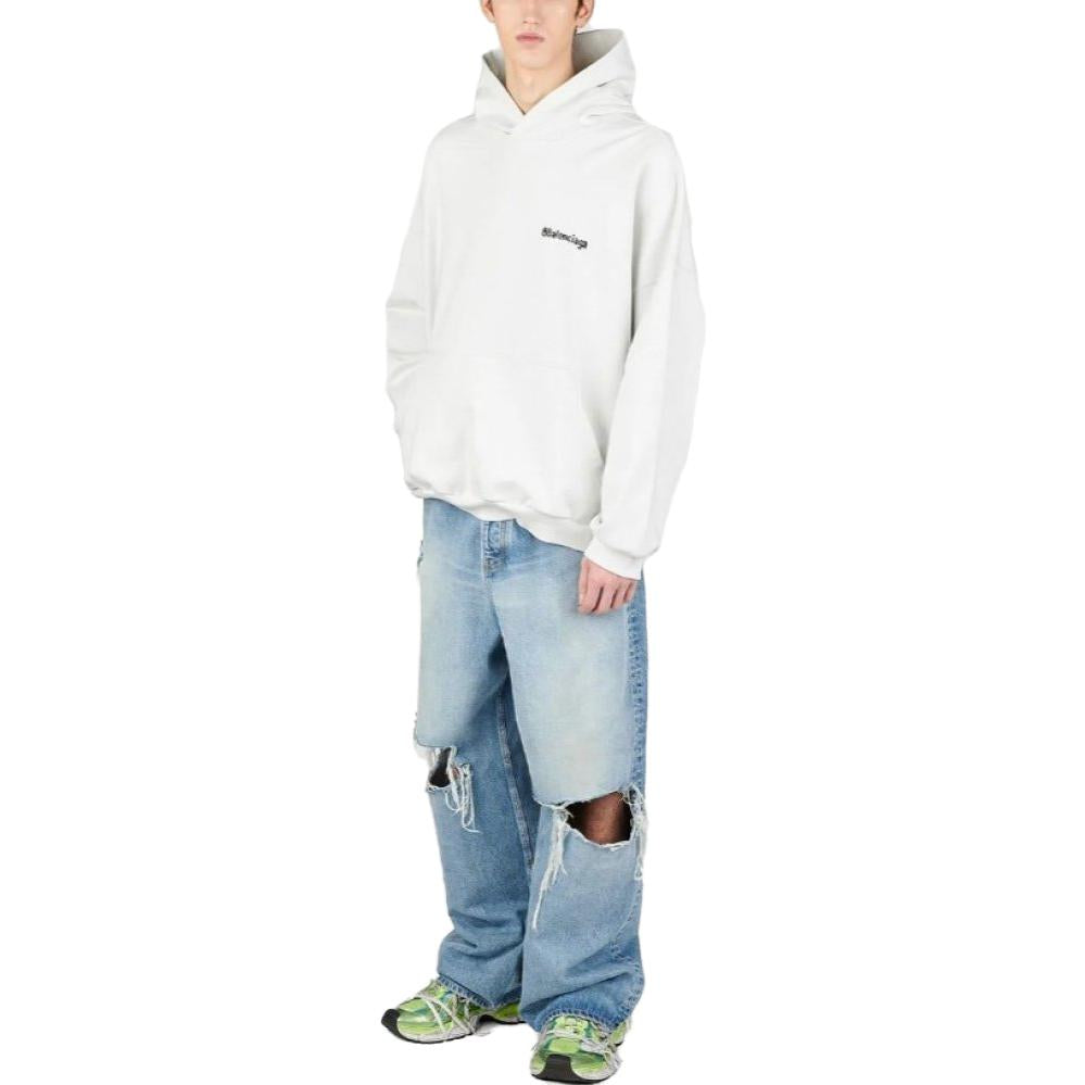 Balenciaga BB Corp Cotton Hoodie 'White' 713677TOVP19081