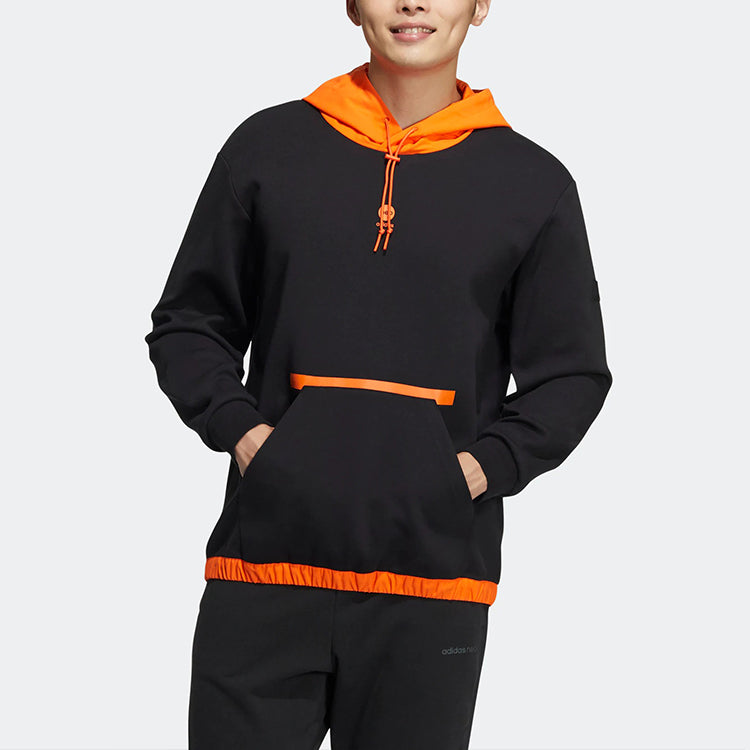 Men's adidas neo Contrasting Colors Thicken Sports Pullover Black HD4634