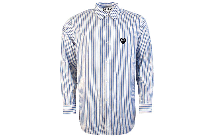 COMME des GARCONS PLAY Striped Shirt Black Emblem 'Blue' AZ-B006-051-1