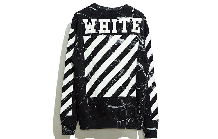 Men's Off-White Marble Pullover Black OMBA003S160940139988