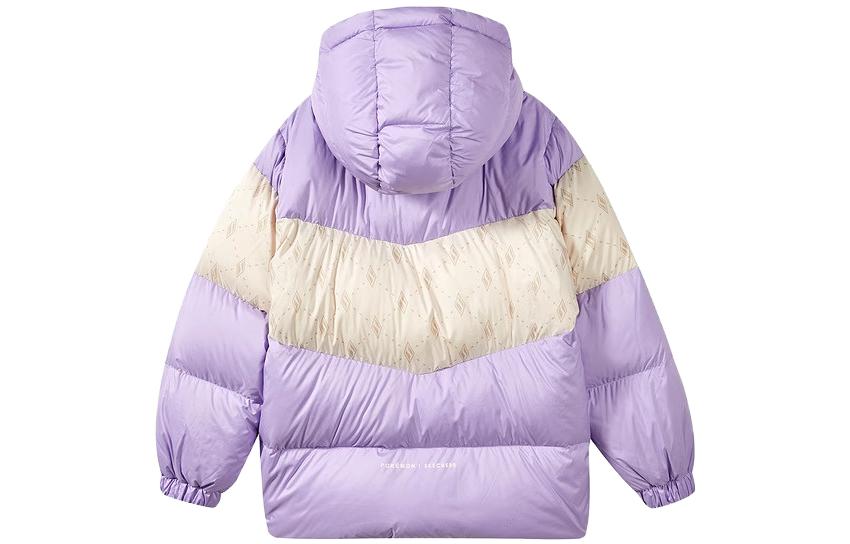 (GS) Skechers x Pokémon Hooded Zip-Up Down Jacket 'Purple Beige' L422G037