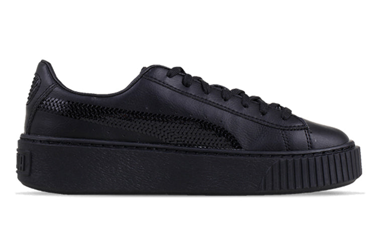 (WMNS) PUMA Basket Platform Bling 'Black' 367237-01