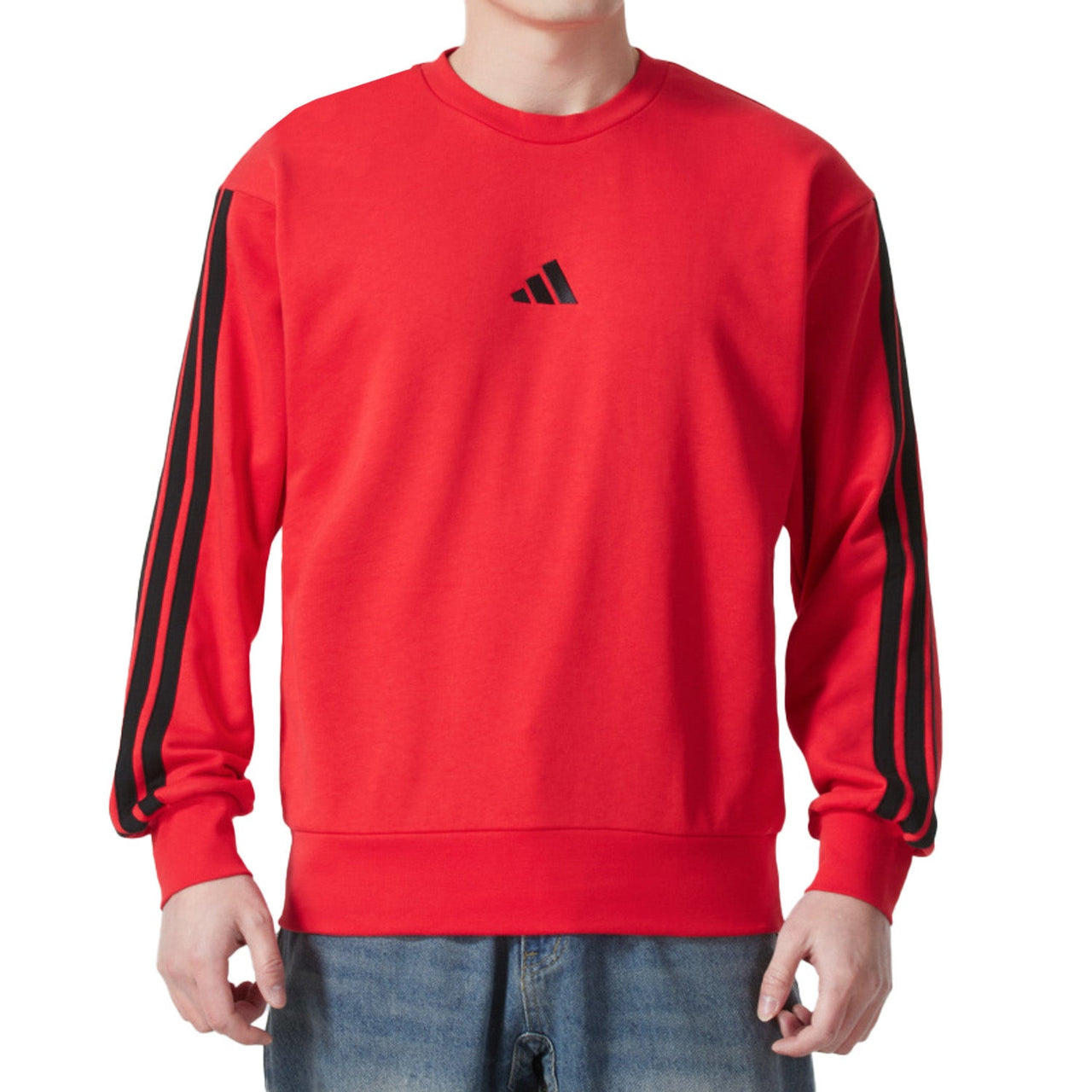 adidas Essentials 3 Stripes Long Sleeves T-Shirt 'Red' JE6373