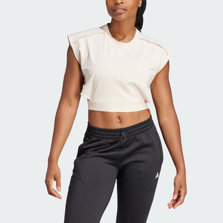 (WMNS) adidas Power Crop Aeroready Sleeveless T-Shirt 'Linen White' IM2707