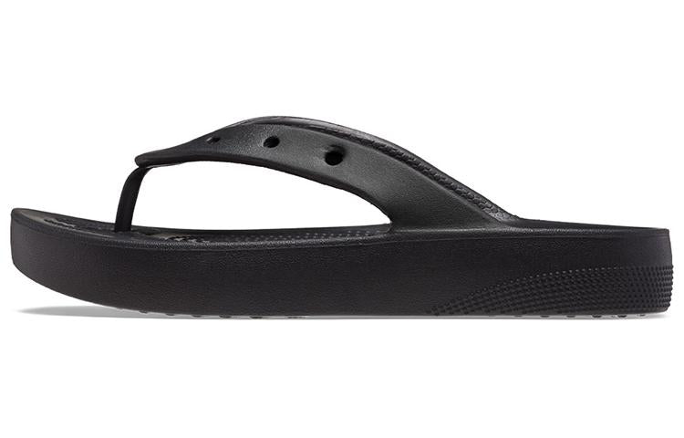 (WMNS) Crocs Classic Platform Flip 'Black' 207714-001