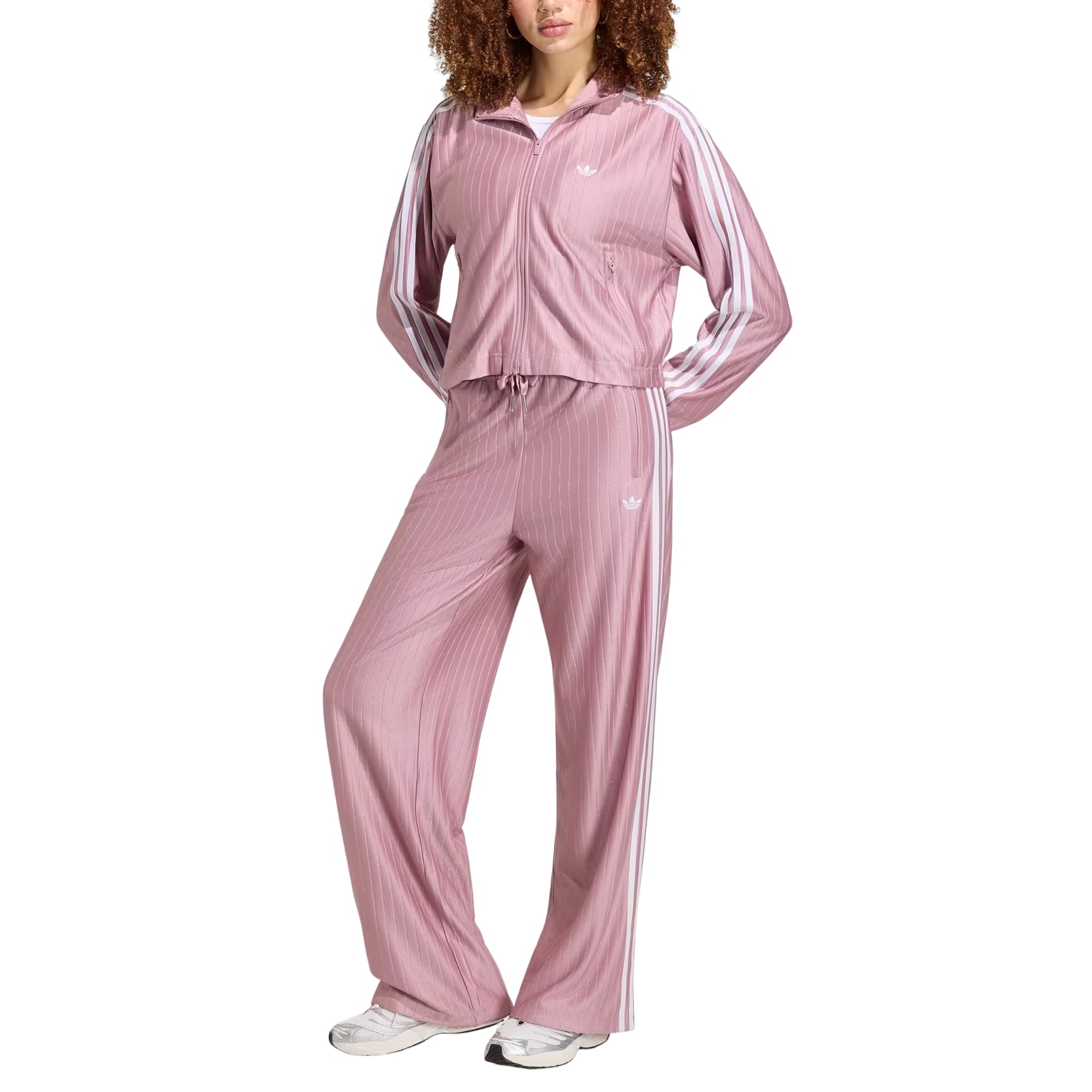 (WMNS) adidas Firebird Pinstripe Track Jacket Asia Sizing 'Magic Mauve Silver Metallic' KR9577