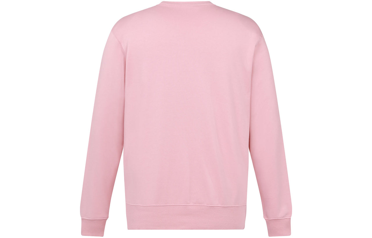 adidas Loose Casual Printing Round Neck Pullover Couple Style Pink HE4349