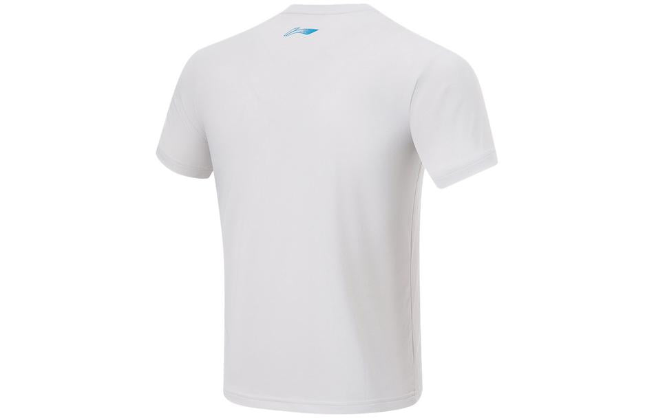 Li-Ning Basketball Attitude Is All Graphic T-shirt 'White Blue' AHST299-10