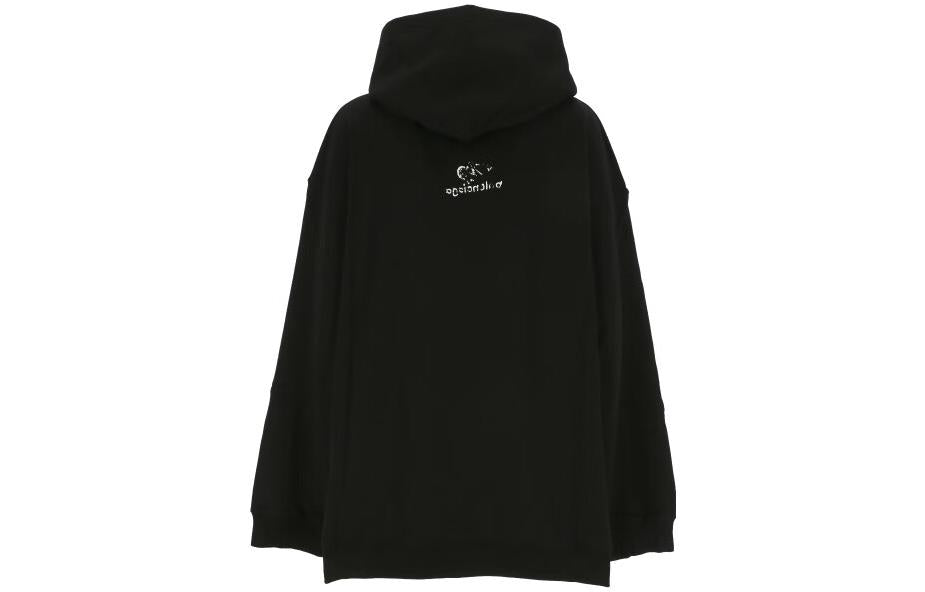 Balenciaga New Logo Popover Hoodie 'Black White' 570811TNVH21070