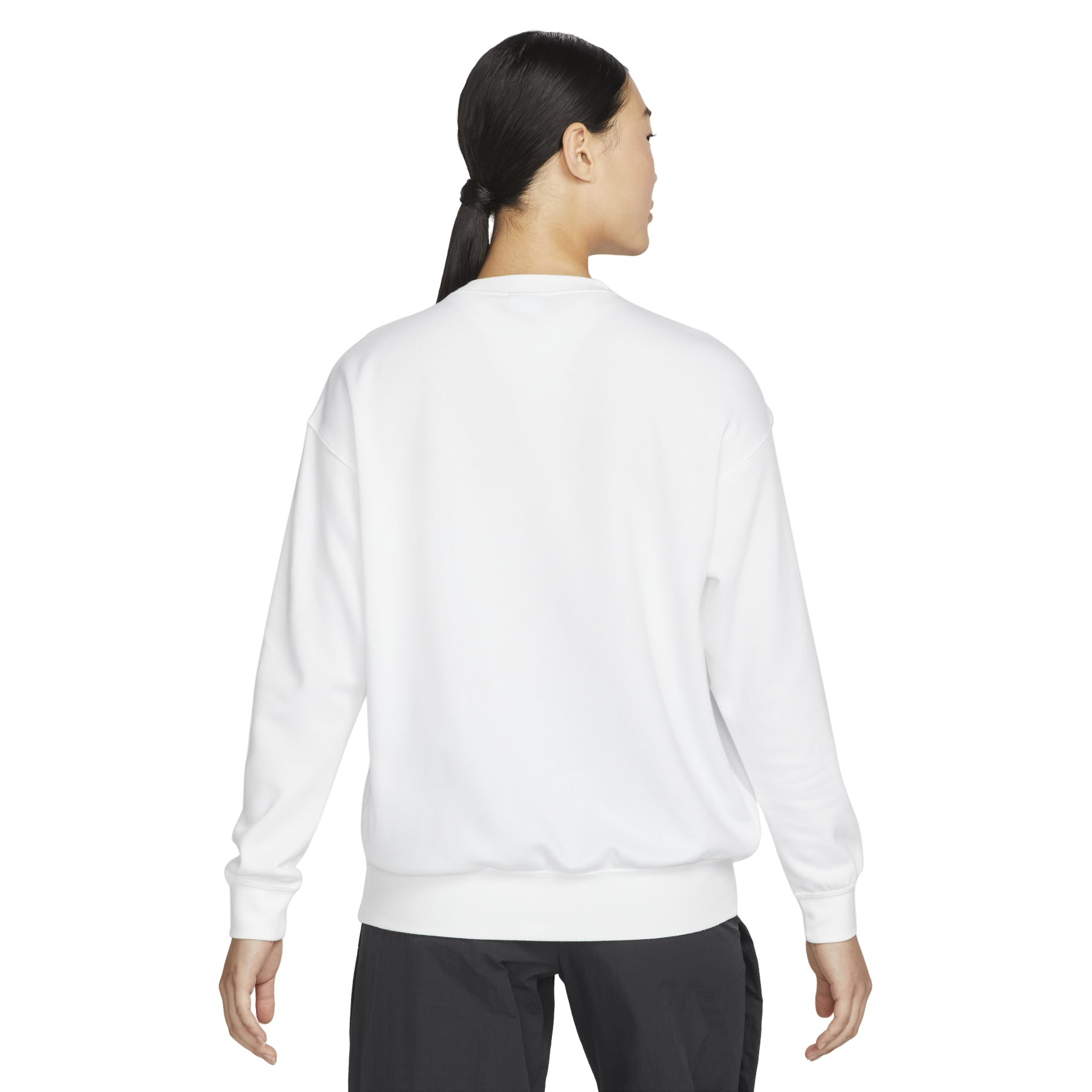 (WMNS) Nike Solid Color Flower Logo Casual Round Neck Pullover White Hoodie DM6310-100