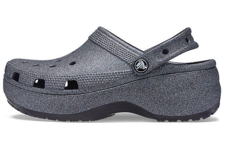 (WMNS) Crocs Classic Platform Glitter II Clog 'Black' 207770-001