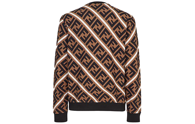 حذاء رياضي رجالي من القطن بشعار FENDI بلون بني FY0944A7A9F13J3
