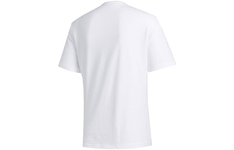 adidas originals Grid Tref Tee Retro mesh Logo Printing Sports Round Neck Short Sleeve White FM1560