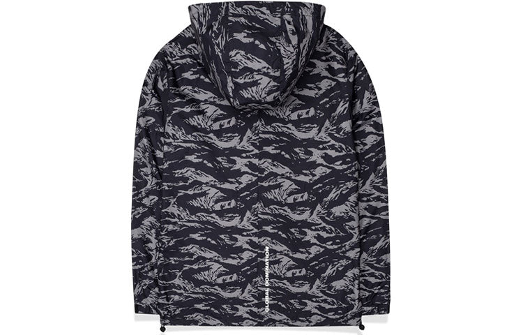 FILA FUSION x Staple Crossover Casual Sports Woven Zipper hooded Windproof Jacket Gray T11M034704F-BK