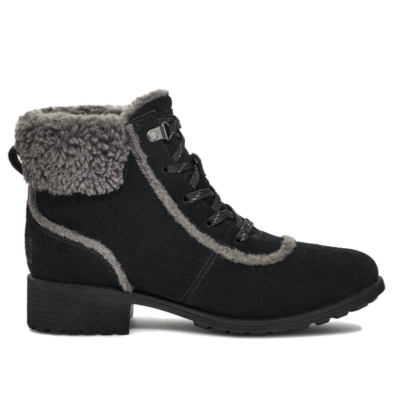 (WMNS) UGG Bodie Fur Lace Boot 'Black' 1153472-BLK