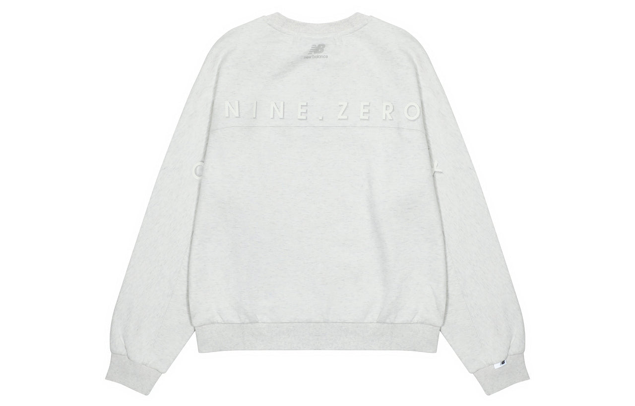 (WMNS) New Balance Logo Sweatshirt Asia Sizing 'White Grey' 5CC39752-OA