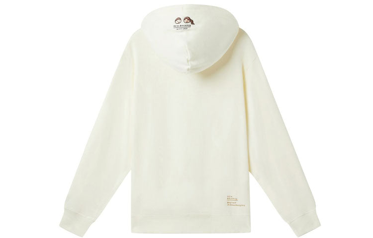New Balance x Zero Per Zero Printing Casual Sports Round Neck Hoodie 'White' NCA47013-IV