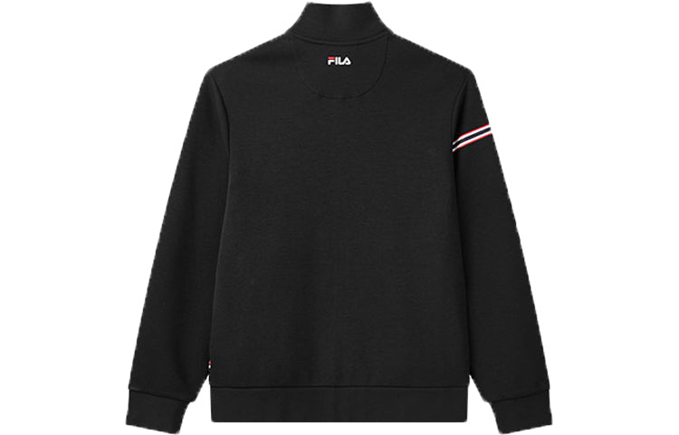 FILA logo Printing Cozy Casual Sports Jacket Knit Black F51M031504FW-NV