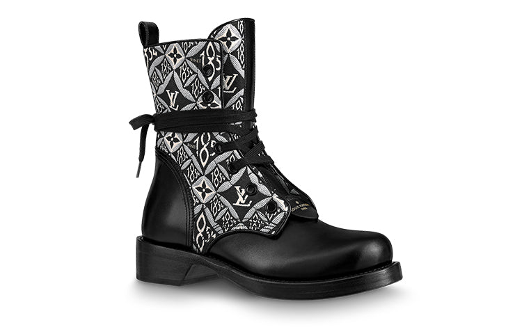 (WMNS) LOUIS VUITTON Metropolis Boots 'Black White Monogram' 1A8DEY