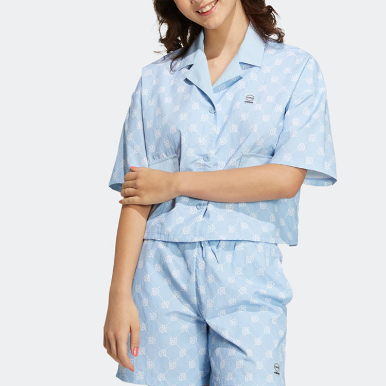 (WMNS) adidas Neo Lapel Loose Breathable Sports Casual Polo Shirts 'Blue' IB5841