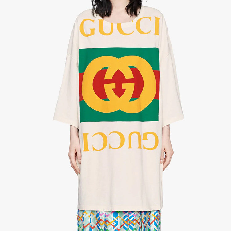 (WMNS) Gucci Large Retro Logo Short Sleeve White 539080-XJA9C-7136