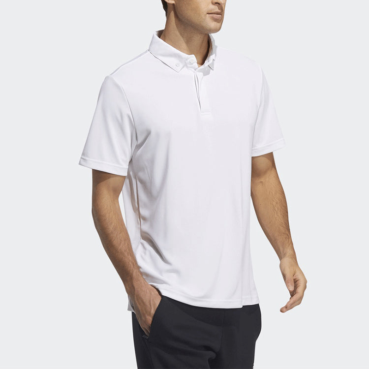 adidas Solid Color Athleisure Casual Sports Short Sleeve Polo Shirt White GN0810