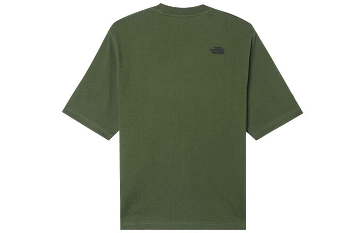 THE NORTH FACE Large Printing Loose Fit Short Sleeve Couple Style Green 499V-37X