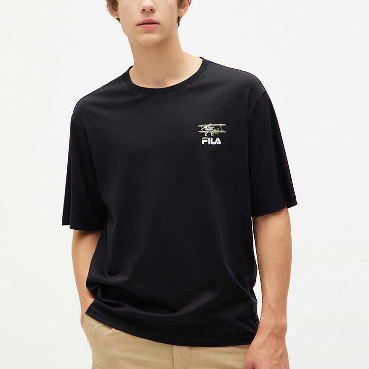 FILA Funny Logo Printing Sports Round Neck Short Sleeve Black F11M138151F-BK