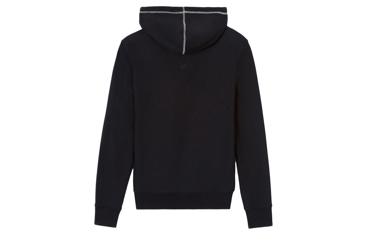 KENZO Printing Pattern Drawstring Hoodie 'Black White' FA55SW3644ME-99