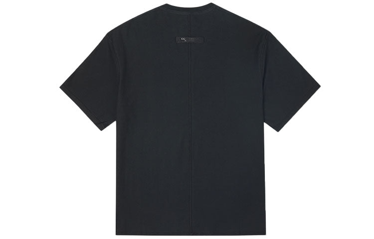 Converse Solid Color Loose Round Neck Short Sleeve Couple Style Black 10020975-A02