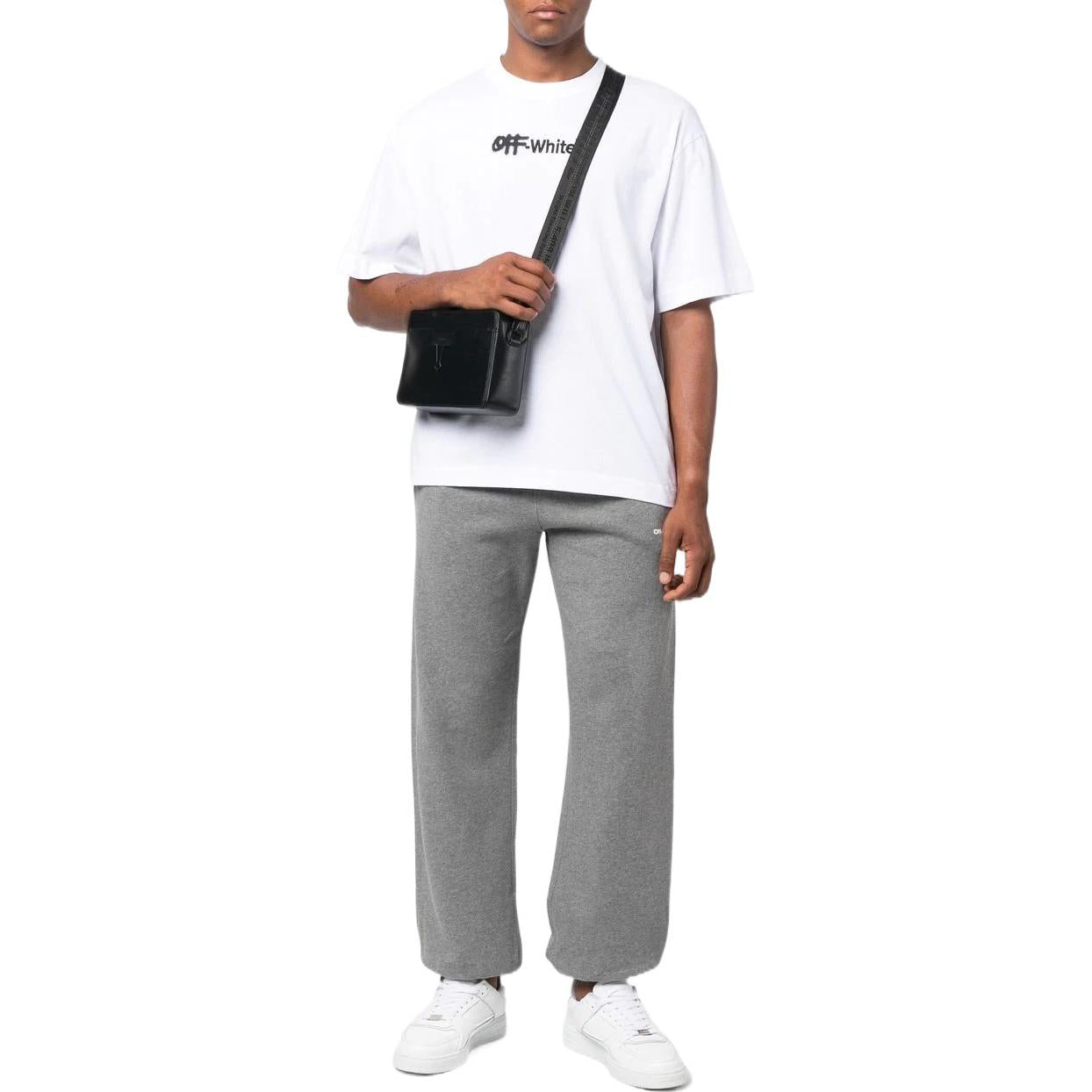 Men's Off-White FW22 Wave Diag Logo Stripe Bundle Feet Sports Pants/Trousers/Joggers Gray OMCH029F22FLE0080801