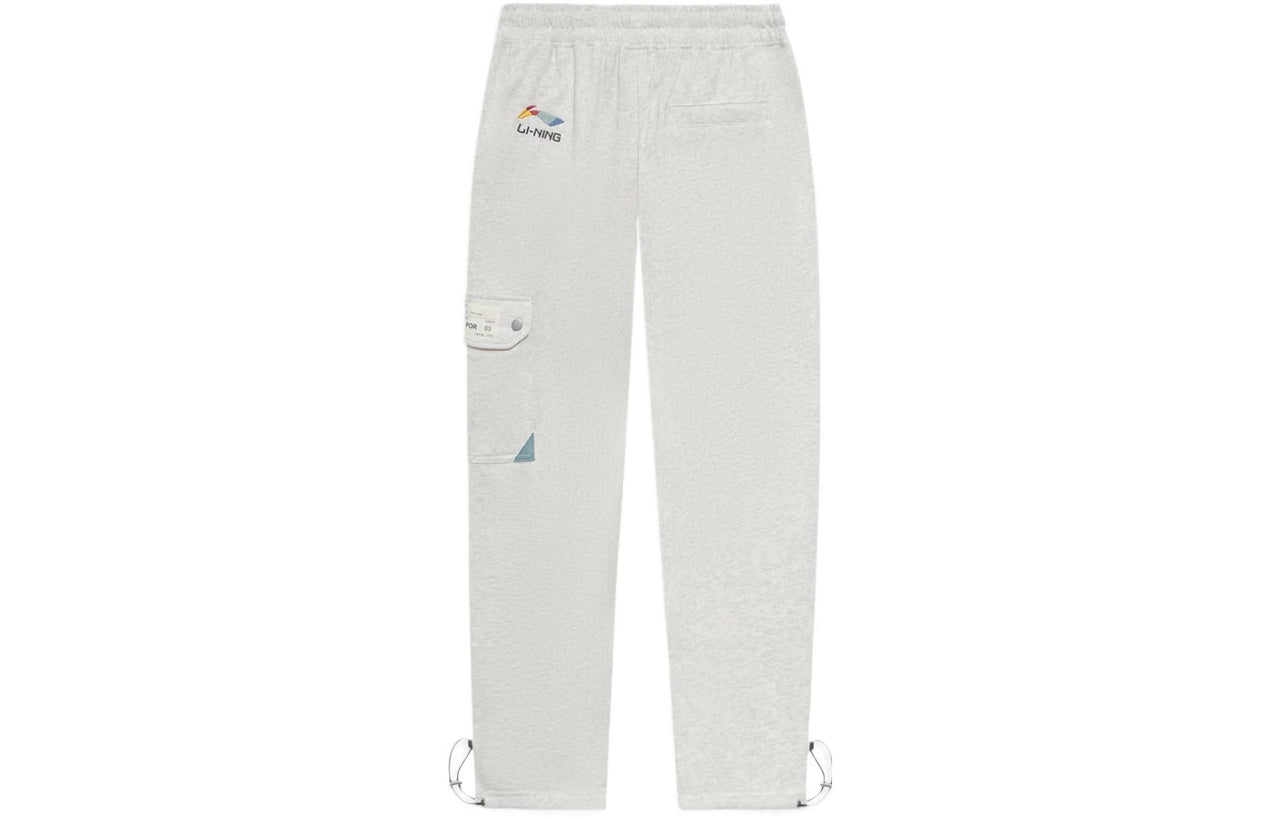 Li-Ning CJ McCollum Graphic Straight Sweatpants 'Light Grey' AKLRF57-1