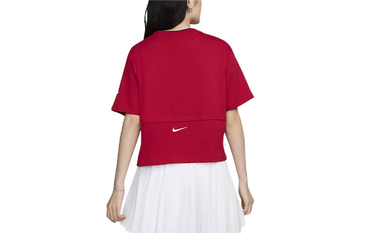 (WMNS) Nike Sportswear Logo T-shirt Asia Sizing 'Gym Red' HF6291-687