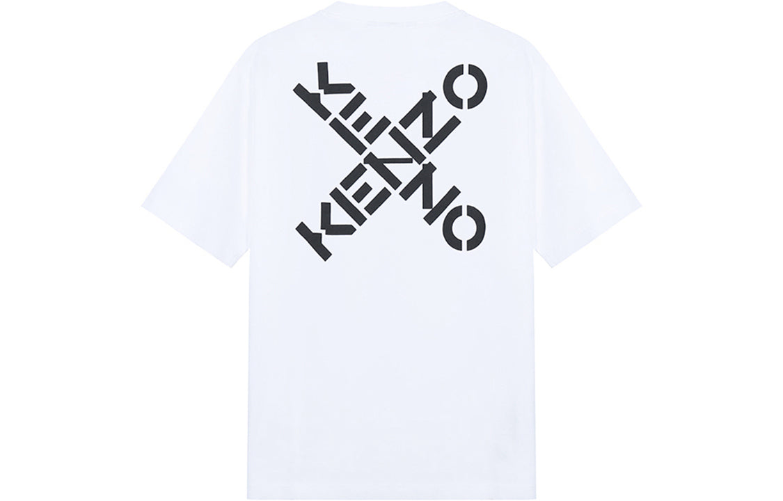 Men's KENZO SS21 Alphabet Round Neck Short Sleeve White FA65TS0504SK-01