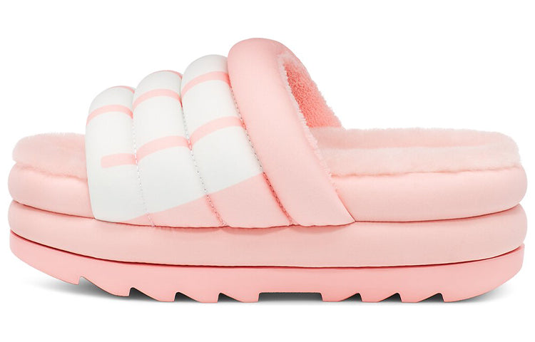 (WMNS) UGG Maxi Slide Logo 'Pink Scallop' 1127067-PSLP