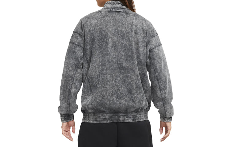 Nike Sportswear Stand Collar Knit Washed Jacket Black CV4354-060