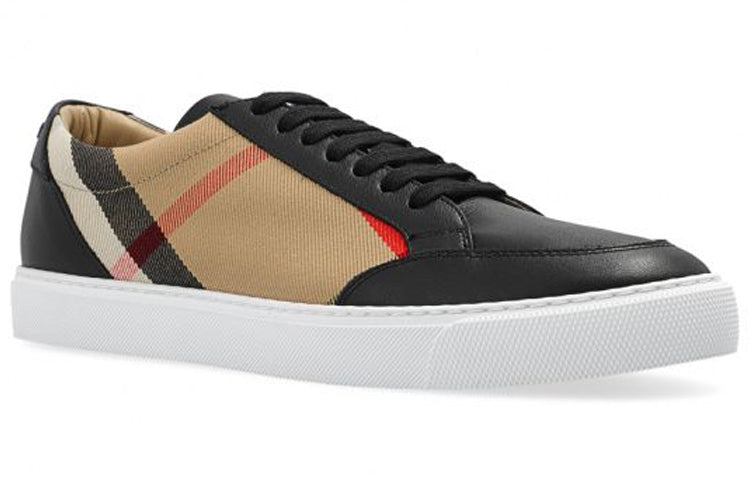(WMNS) Burberry 25 Check and Leather Sneakers 'Black' 80575081