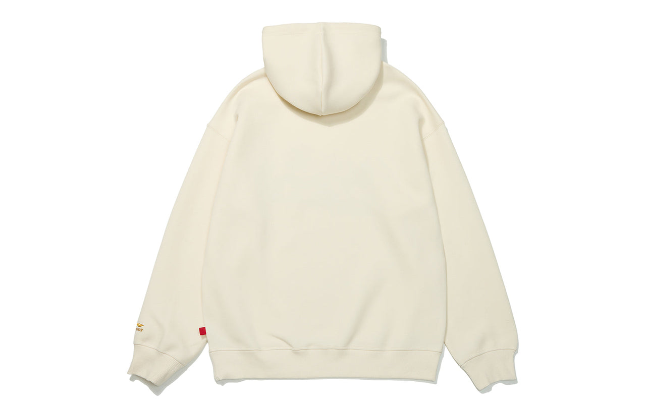 (WMNS) Li-Ning Lifestyle Graphic Printed Hooded Sweatshirt 'White' AWDT056-8