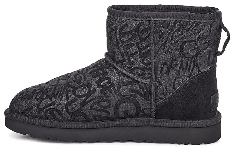 (WMNS) UGG Classic Mini Sparkle Graffiti 1107034-BLK