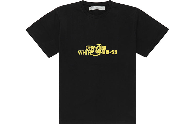 Off-White Back Printing Short Sleeve Loose Fit Black OMAA038E191850081060